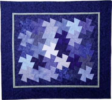 Quilt - Blätter-Windmühlen-Wasser