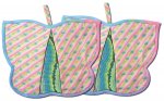 2 Handschuhtopflappen - Schmetterling - gestreift