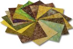 32 Quadrate 6 1/2 inch, Batik warme Farben