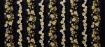 Bordüre, Elegante Blumen auf Schwarz mit Gold