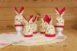 6 Eierwärmer-Hasen - Röschen-rot