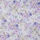 Rückseitenstoff 274 cm, Aquarellblüten, blau-violett