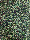 kleine Ranken mit Beeren und Gold auf Schwarz