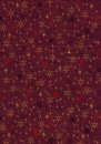 Schneeflocken und Sterne in Gold und Rot auf Rot