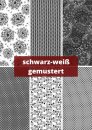 6 verschiedene Stoffe - schwarz-weiß gemustert